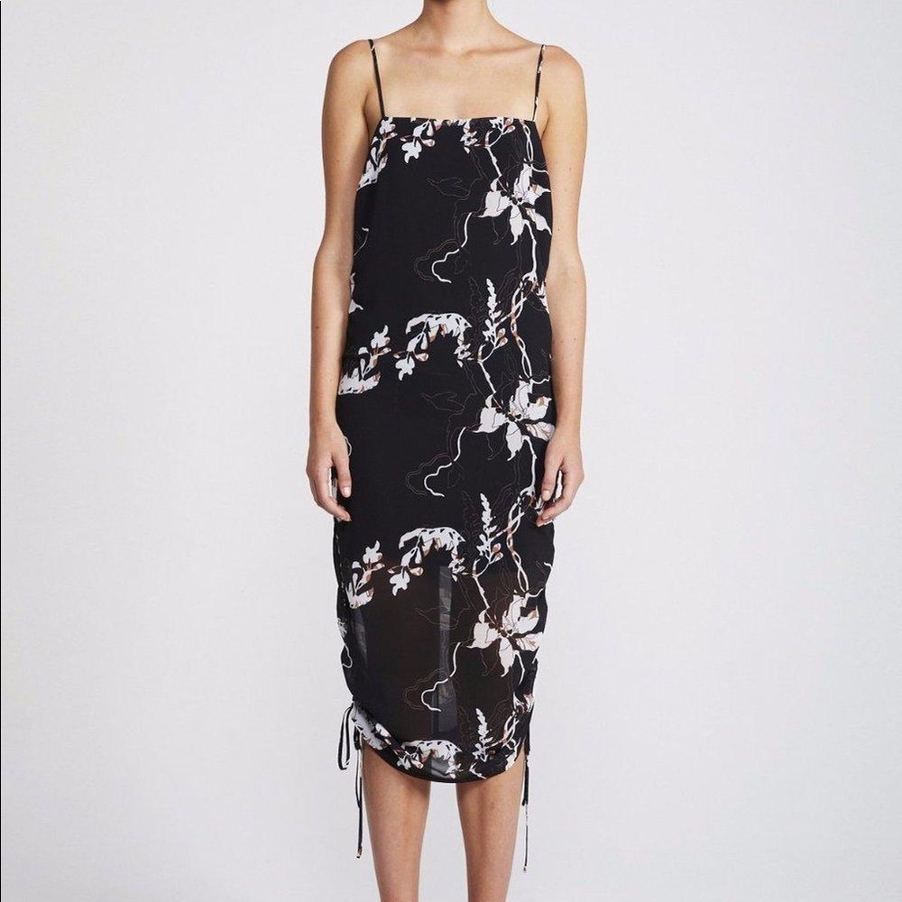 SHONA JOY Ruched Slip Dress In Shadows Black - Picture 14 of 16